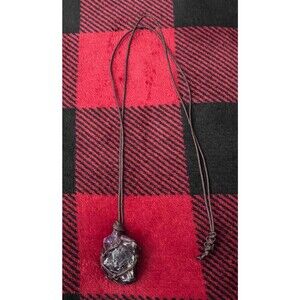 Woven Raw Amethyst Necklace Stone Mineral Crystal Boho 17.5"
